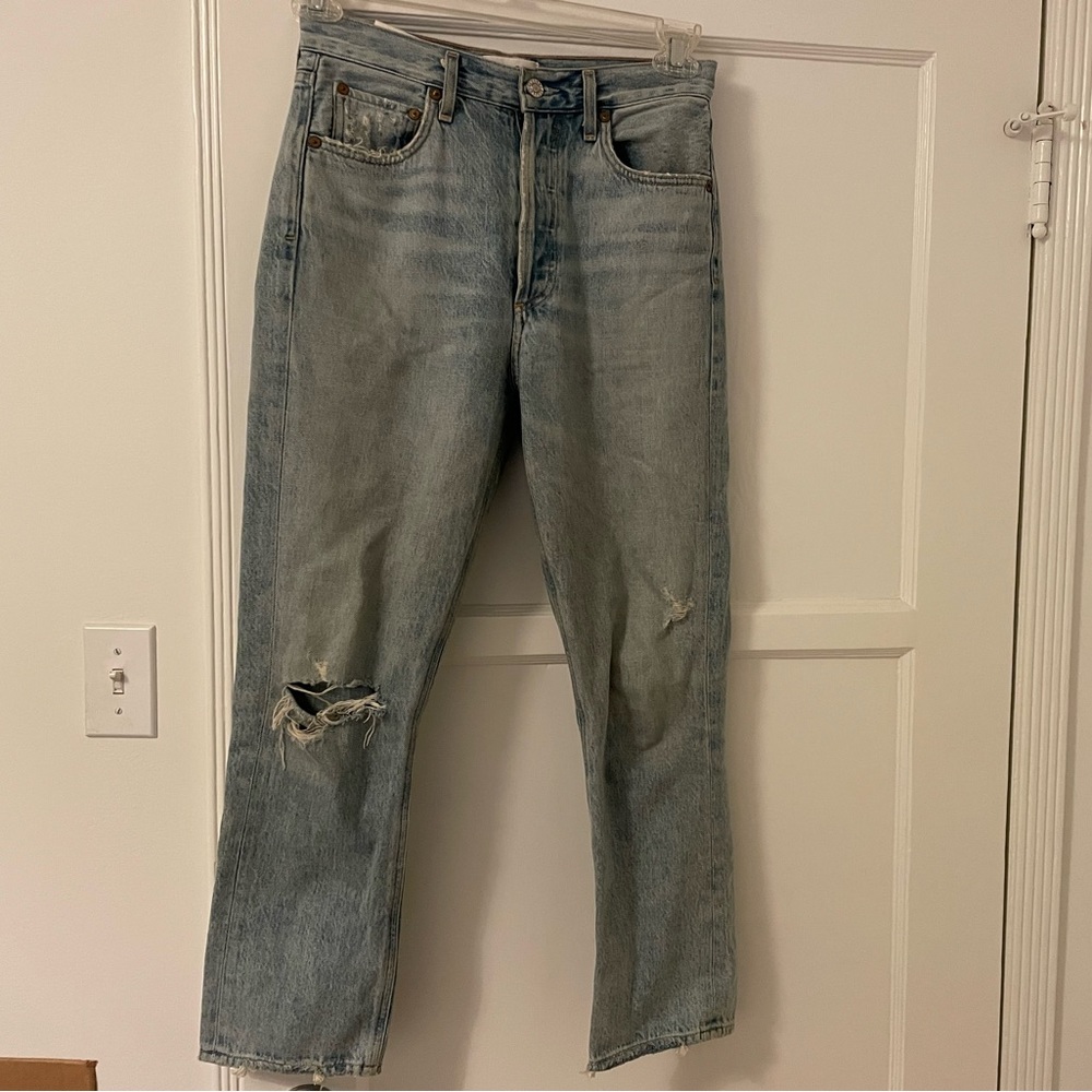 AGOLDE RILEY HIGH RISE STRAIGHT CROP in color Shatter (sold out size) - Picture 5 of 10
